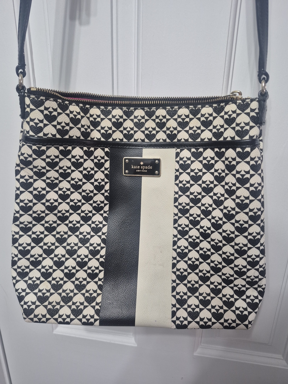 Kate Spade Black & White Patterned Crossbody Bag